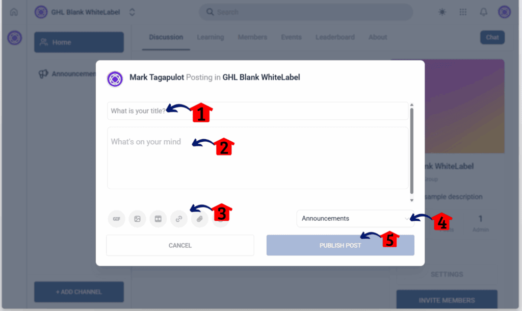 Community Engagement Platform - post information