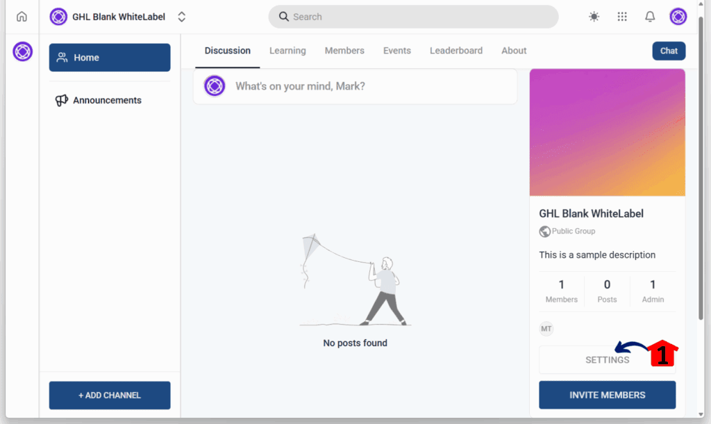 Community Engagement Platform - settings