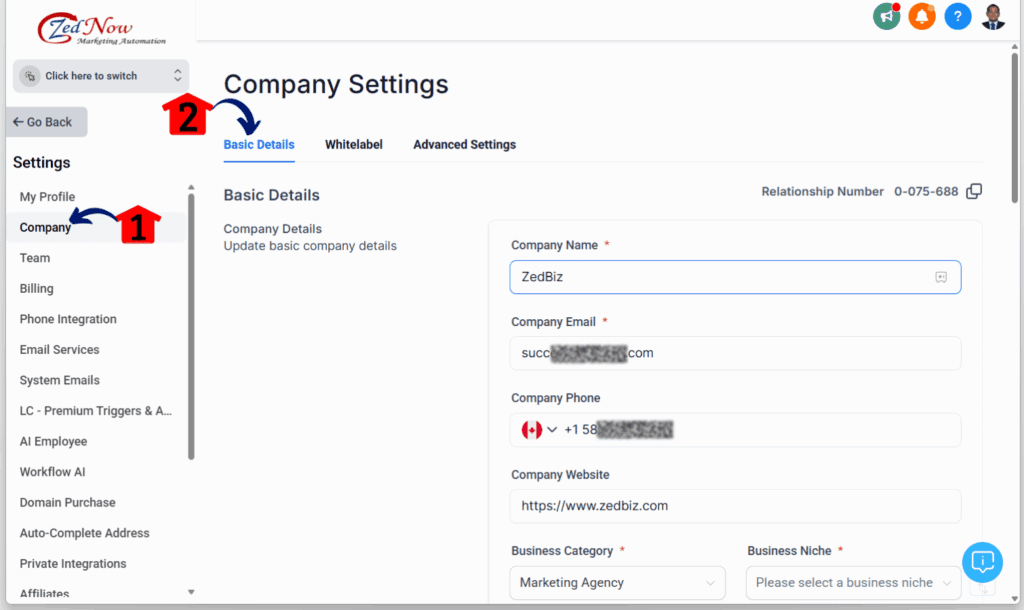 enable domain purchase - company