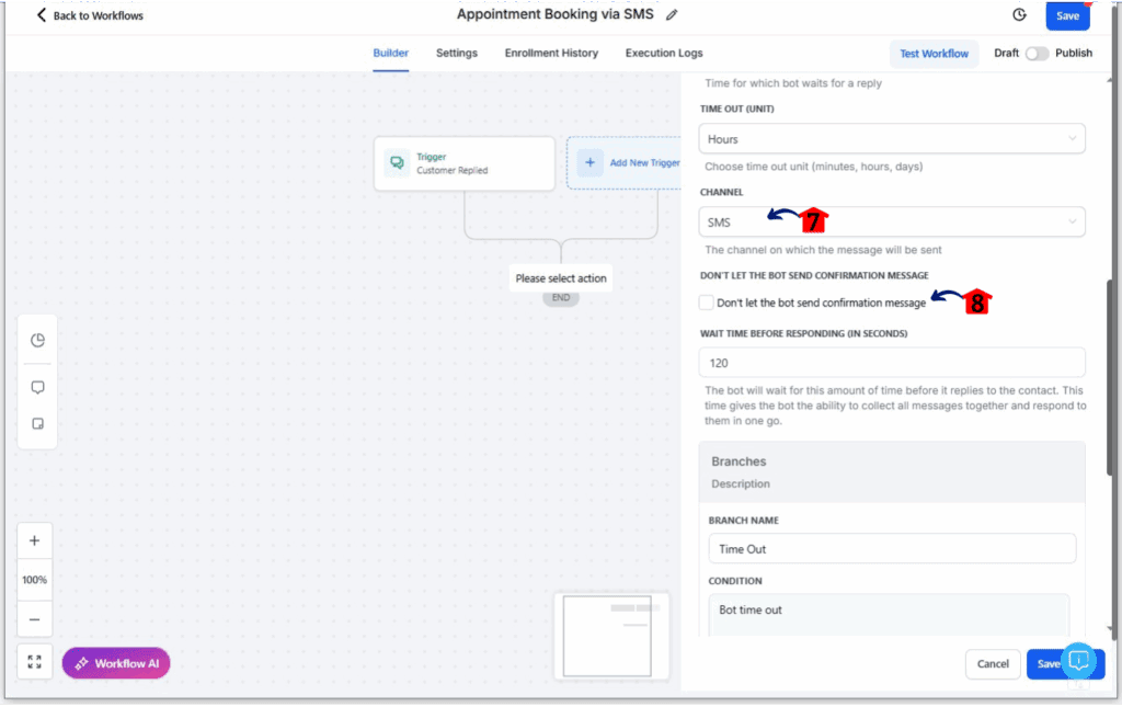 ghl-ai-appointment-booking-05-2 Settings for the AI Appointment Booking action 2