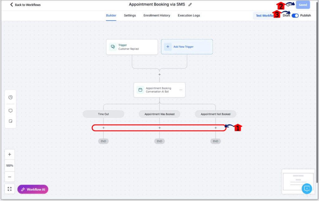 ghl-ai-appointment-booking-07 Finalize and save the workflow