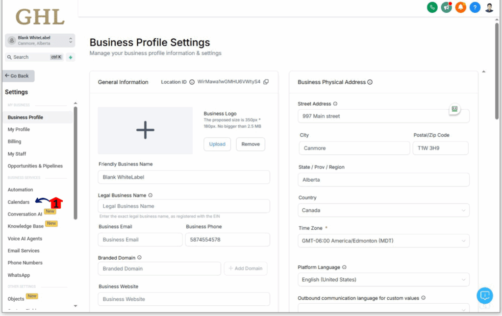 ghl-basic-booking-calendar-02 Calendar settings in GoHighLevel