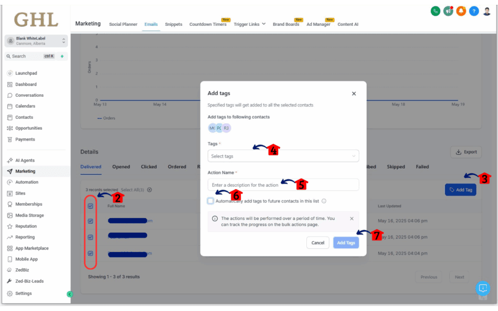 Campaign contact tagging setup