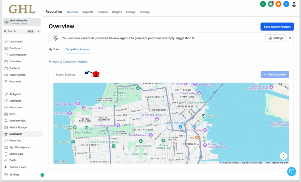 ghl-competitor-analysis-tool-03-1 Searchin listings of competitors using the competitor analysis tool