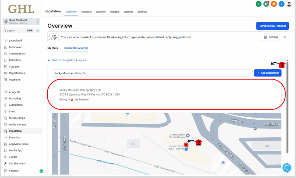 ghl-competitor-analysis-tool-03-2 Adding competitors listing in GHL competitor analysis tool