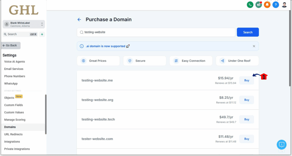 ghl-multi-year-domain-registration-05 Selecting a domain to buy