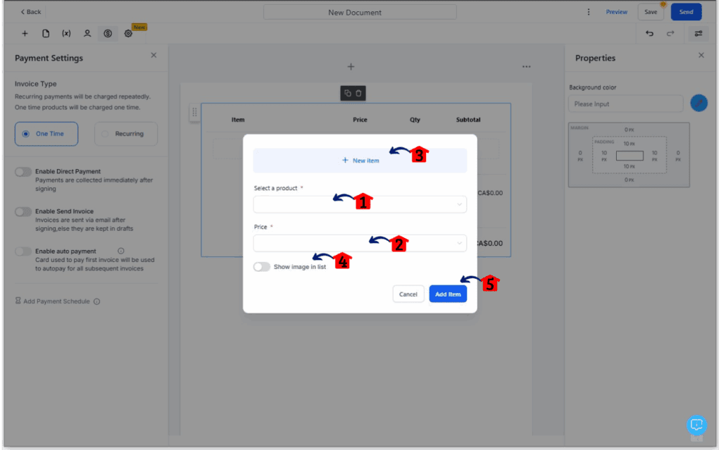 ghl-product-image-in-documents-06 Setting the item and the product image in documents