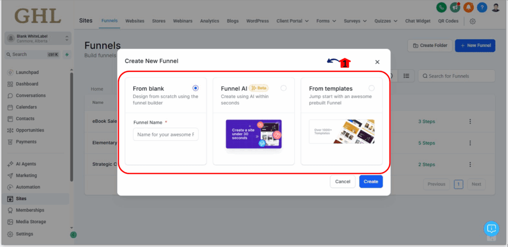 ghl-purchase-domains-easily-02 Create new project