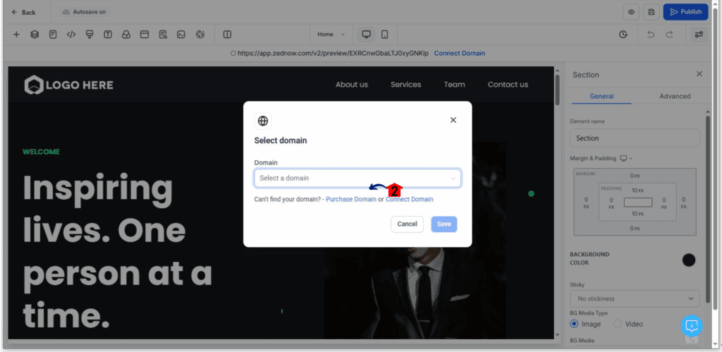 ghl-purchase-domains-easily-04-2 Pop-up for you to start purchase domains easily inside the builder