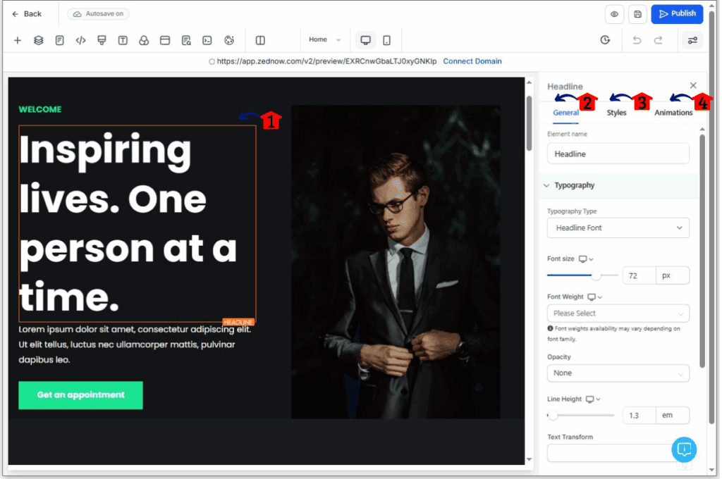 New tab structure from builder sidebar update