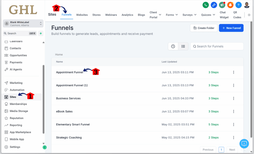 ghl-forms-surveys-opens-pop-up-funnels Editing forms and surveys through funnels