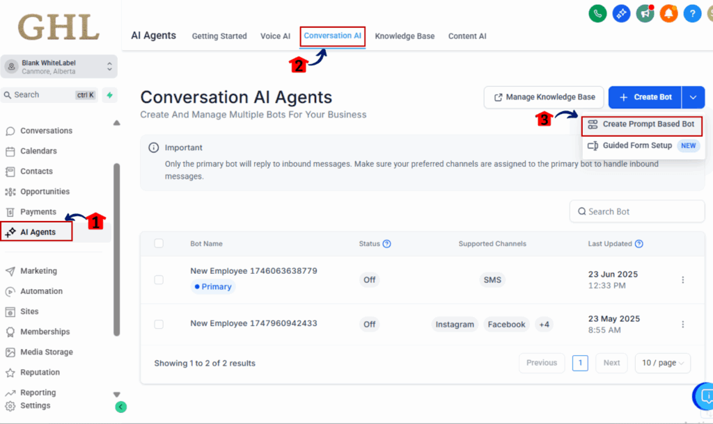 Setting up Bot workflow Automation