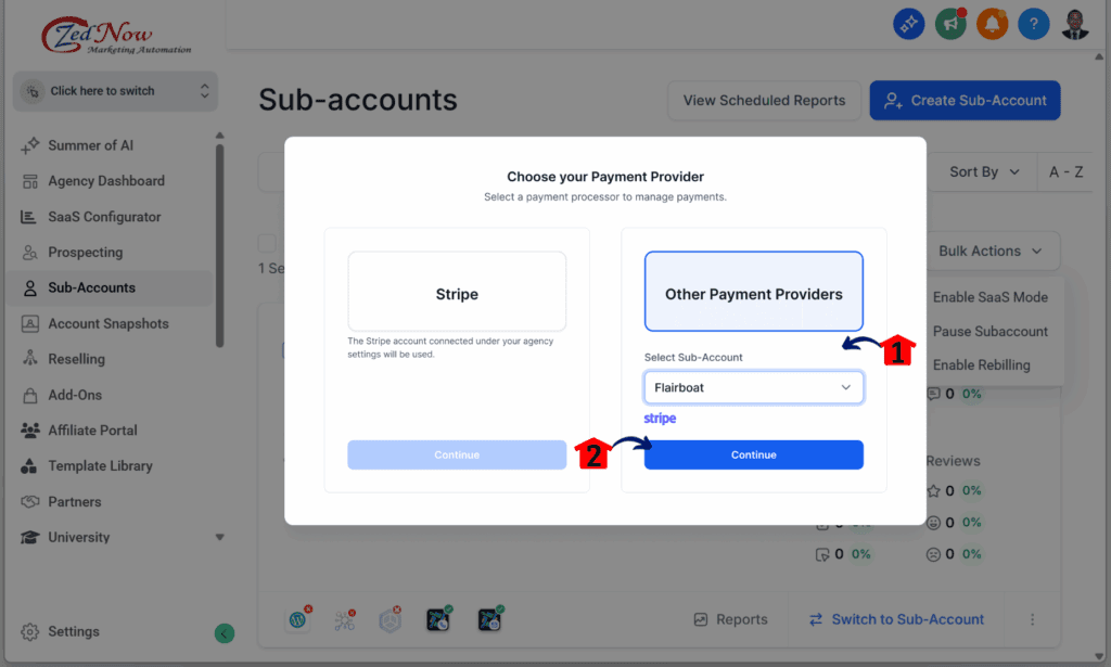 ghl-bulk-rebilling-sub-accounts-payment configuring the payment for bulk rebilling setup