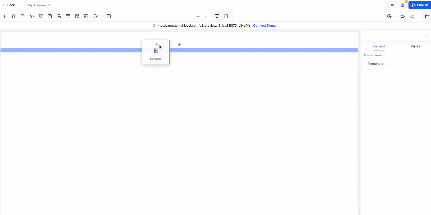 ghl-drag-drop-auto-hierarchical-demo drag-and-drop builder demonstration