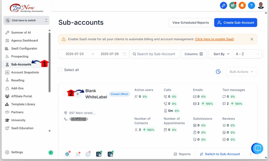 ghl-half-year-annual-plans-listing-subaccount changing the plan of a sub-account