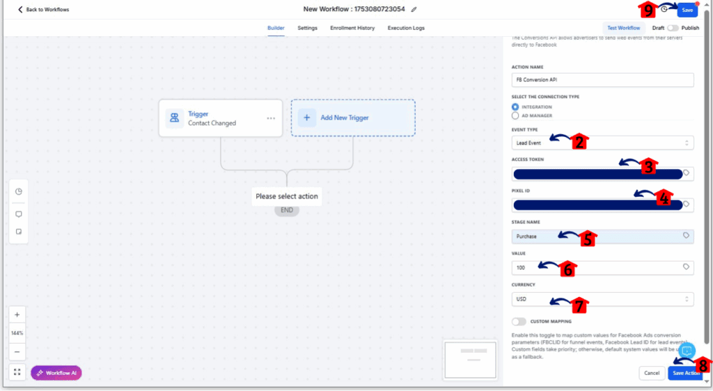 ghl-meta-capi-integration-5 CAPI Action Settings