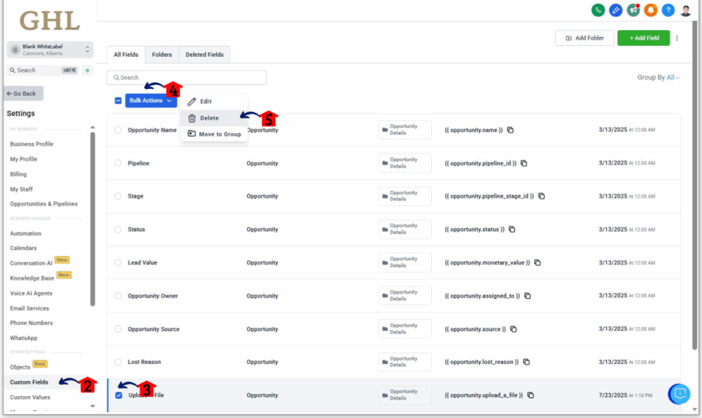 ghl-mini-guide-custom-fields-opportunities-12 Delete a Custom Field