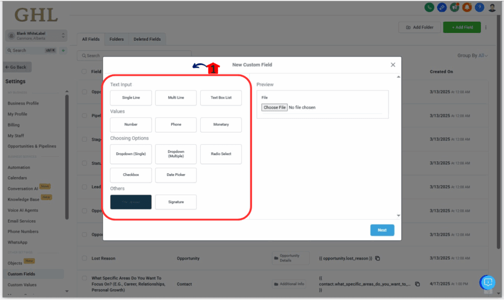 ghl-mini-guide-custom-fields-opportunities-4 Custom Fields Opportunities List