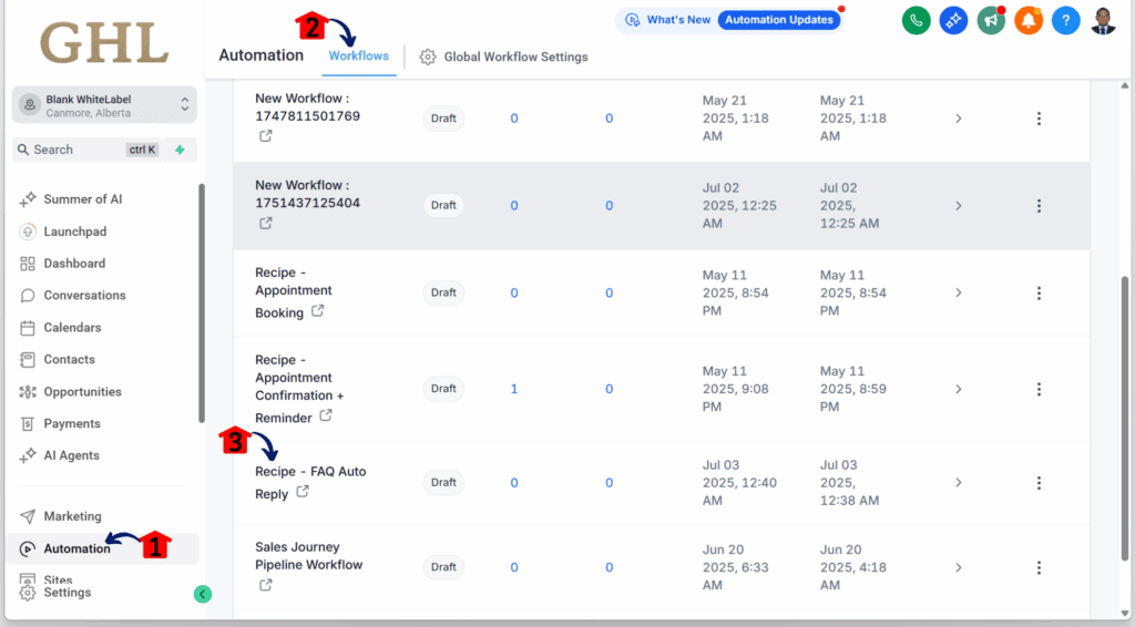 ghl-wait-action-live-chat-automation Setting up the wait update in workflows