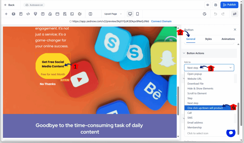 mini-guide-set-up-one-click-upsell-link-to publishing the upsell page