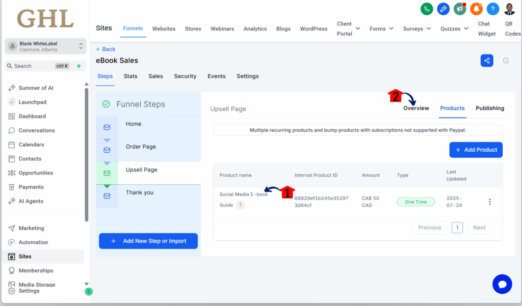 mini-guide-set-up-one-click-upsell-overview Checking the product
