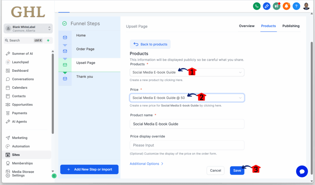mini-guide-set-up-one-click-upsell-save Configuring the product