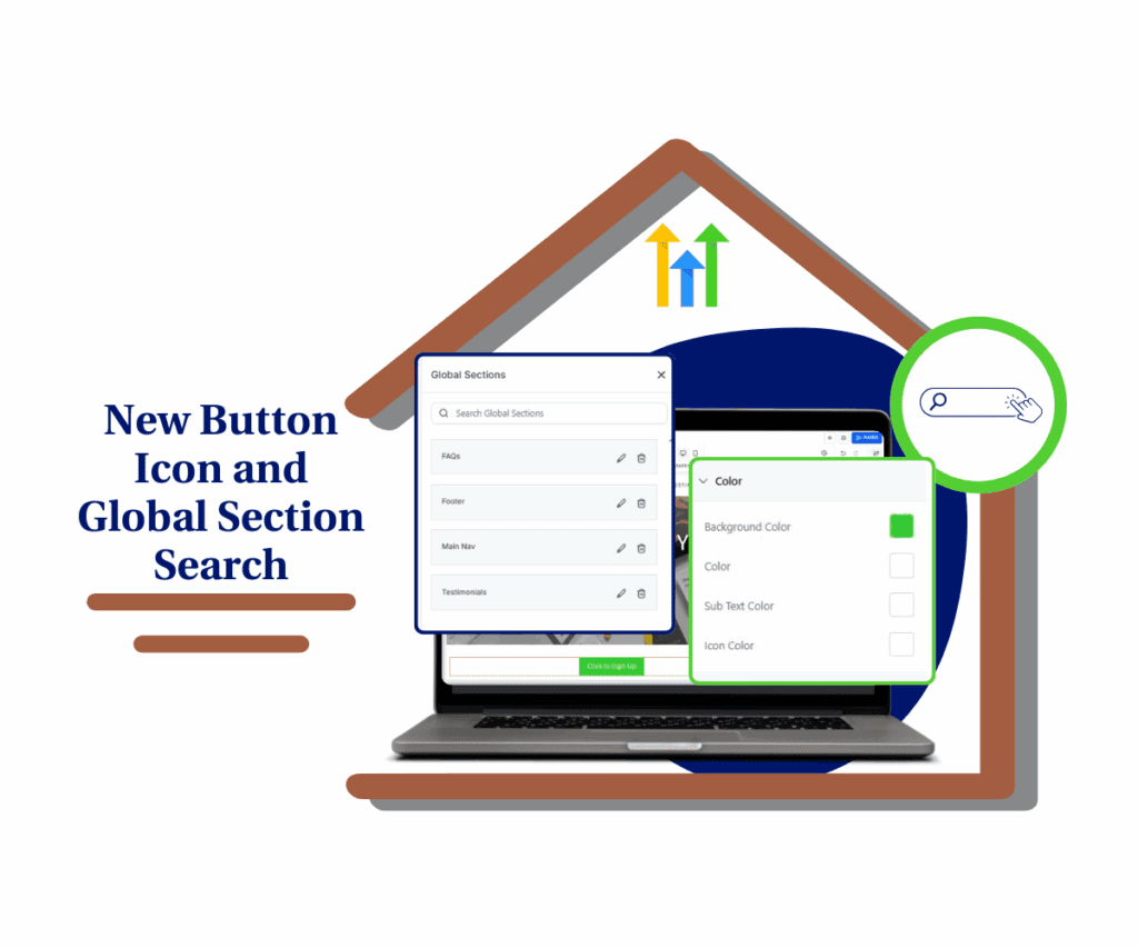 ghl-button-icon-styling Button Icon Styling and Global Section Search Update