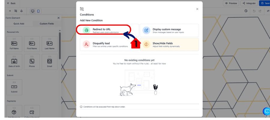 ghl-form-conditional-logic-redirect-03 add condition form conditional lgic