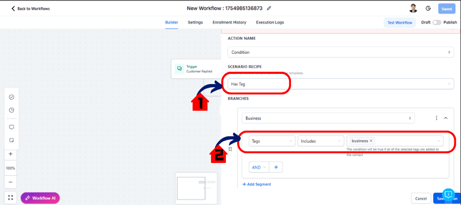 ghl-ifelse-action-04 define condition