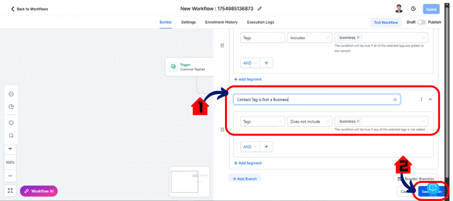 ghl-ifelse-action-05 adding if/else condition