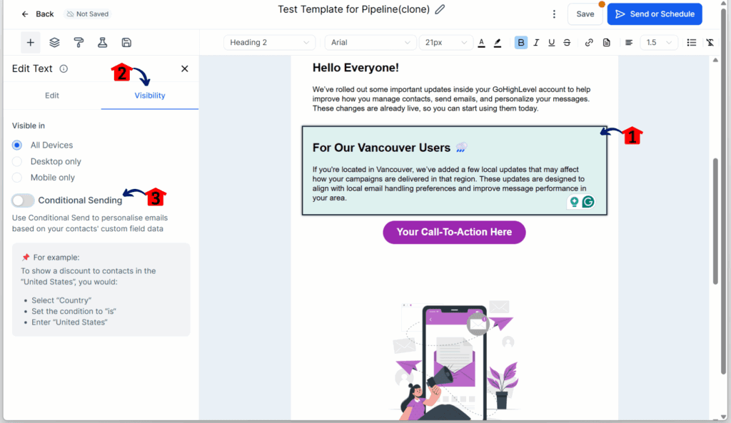 ghl-improved-conditional-logic-sending email conditional logic - Open the Email Editor