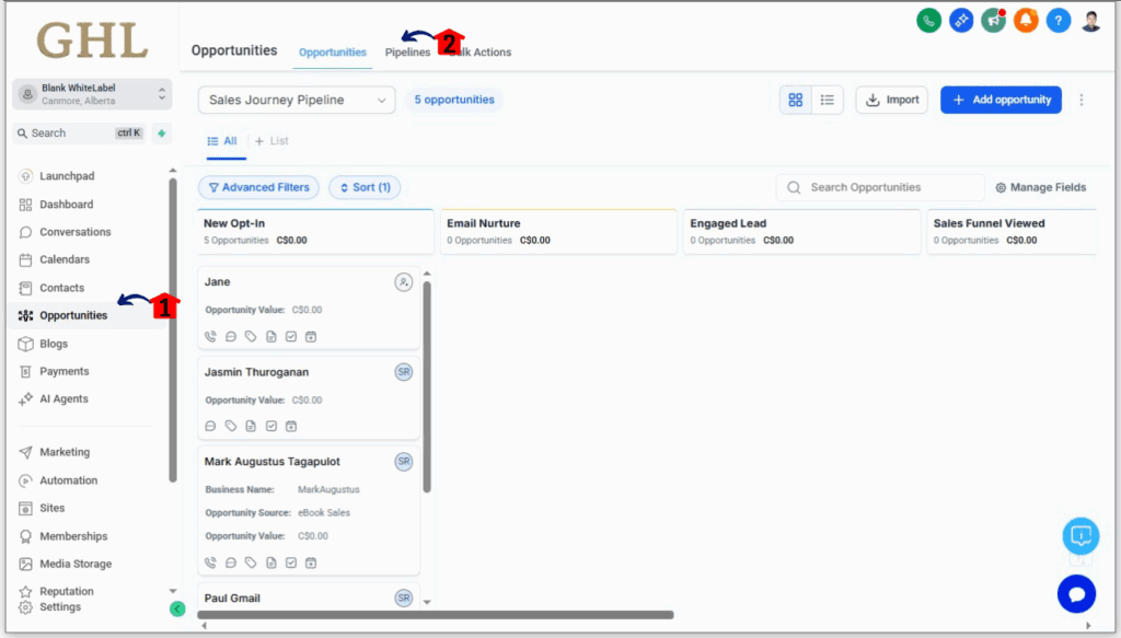 ghl-newsletter-automation-17 Add the Action for Create a Newsletter Pipeline to Track Subscribers