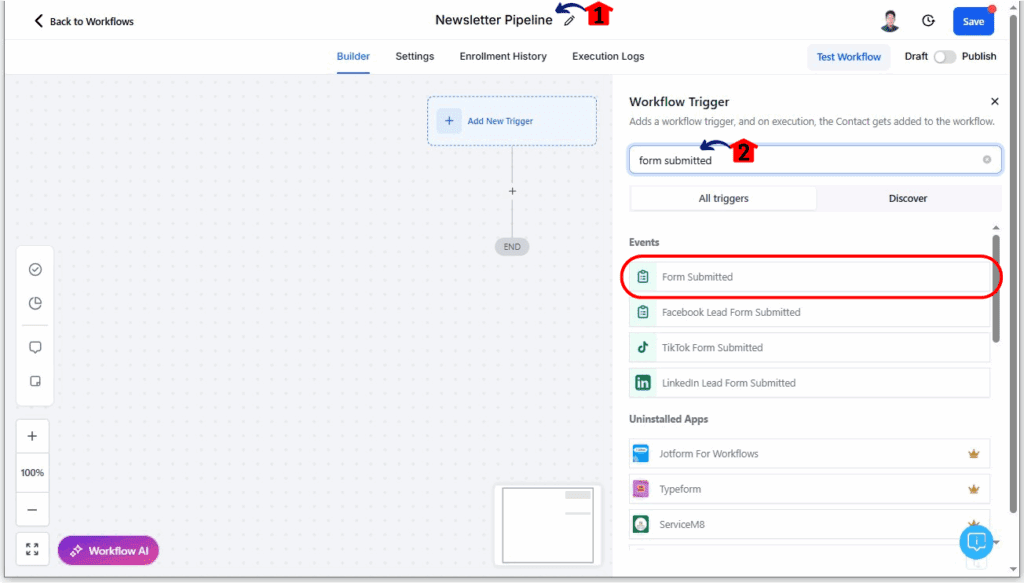 ghl-newsletter-automation-9 Newsletter Automation - Set the Workflow Trigger
