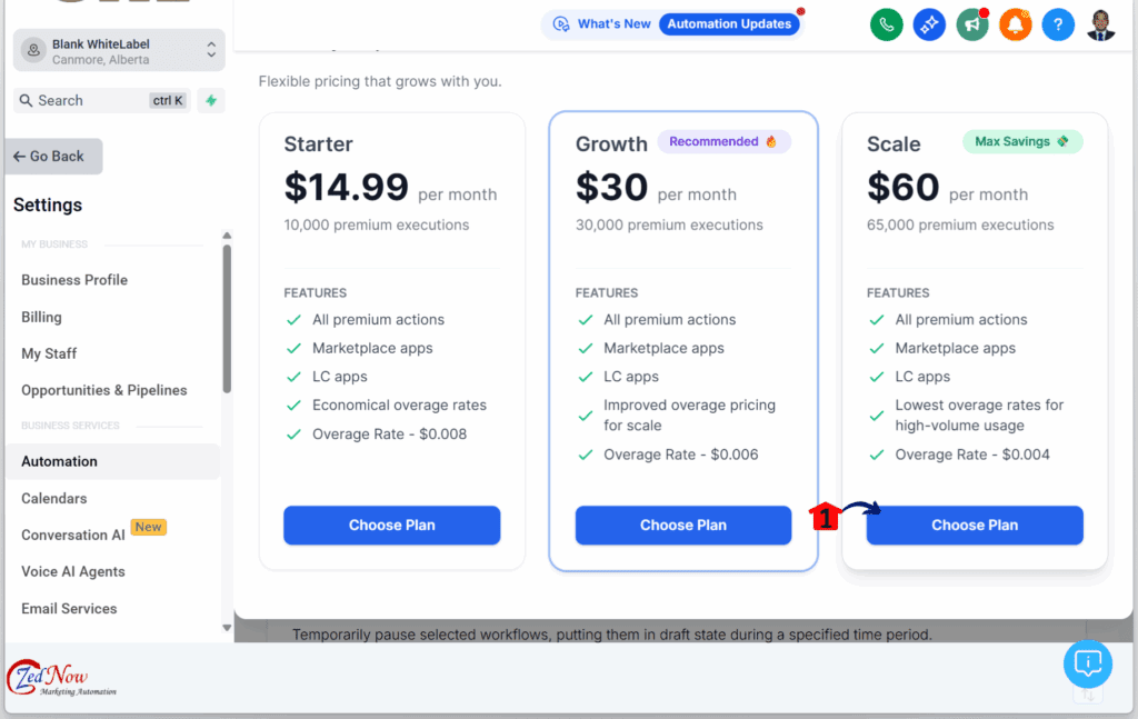workflow pricing tiers - Select a Workflow Plan
