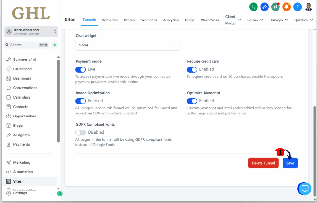 main-guide-quiz-funnel-save-funnel-settings quiz workflow setup – Set Up Branch 1