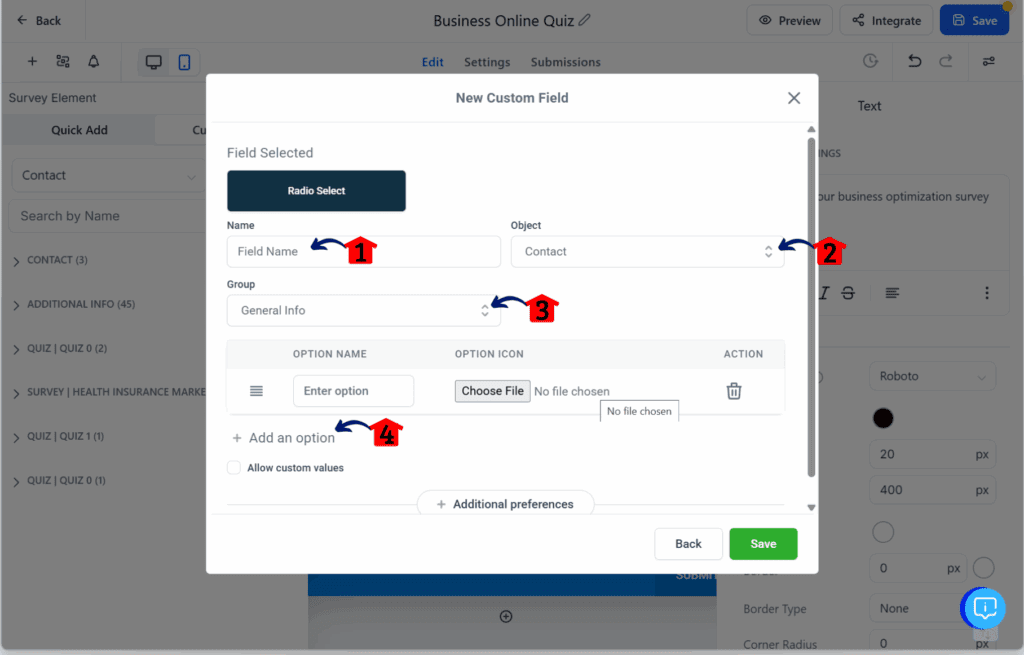 main-guide-quiz-funnel-setup-question-one quiz funnel builder – Create a Radio Select Question
