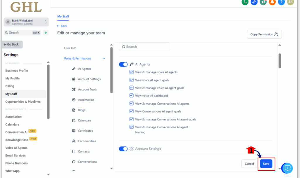 permissions-for-conversation-ai-4 Use AI Bot Permissions - Save and Test the Role