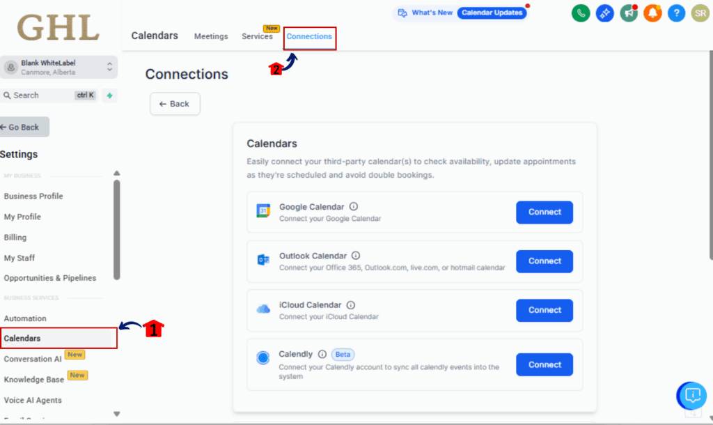 Calendly integration
- Open the Integrations Settings