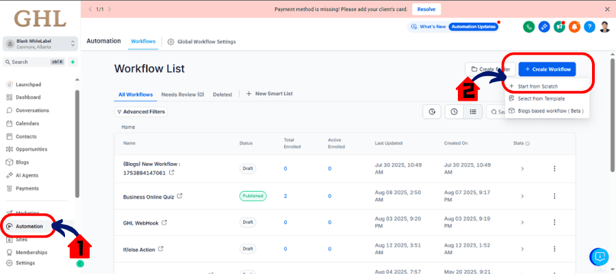 ggg-stale-opportunity-trigger-01 ghl stale opportunities workflow access