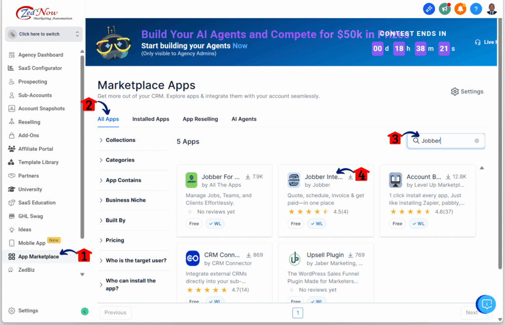 ghl-highlevel-jobber-app-marketplace How to Install Jobber in Your GoHighLevel Agency Account