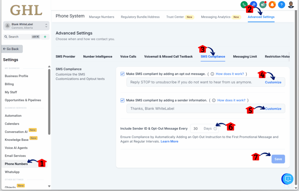 ghl-opt-out-sender-messaging-sms-compliance