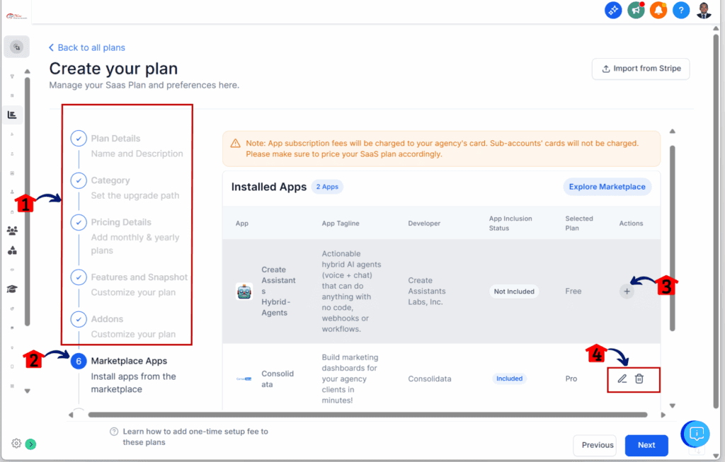 ghl-resell-marketplace-apps-create-plan GHL SaaS resell apps – Configure Your New Plan