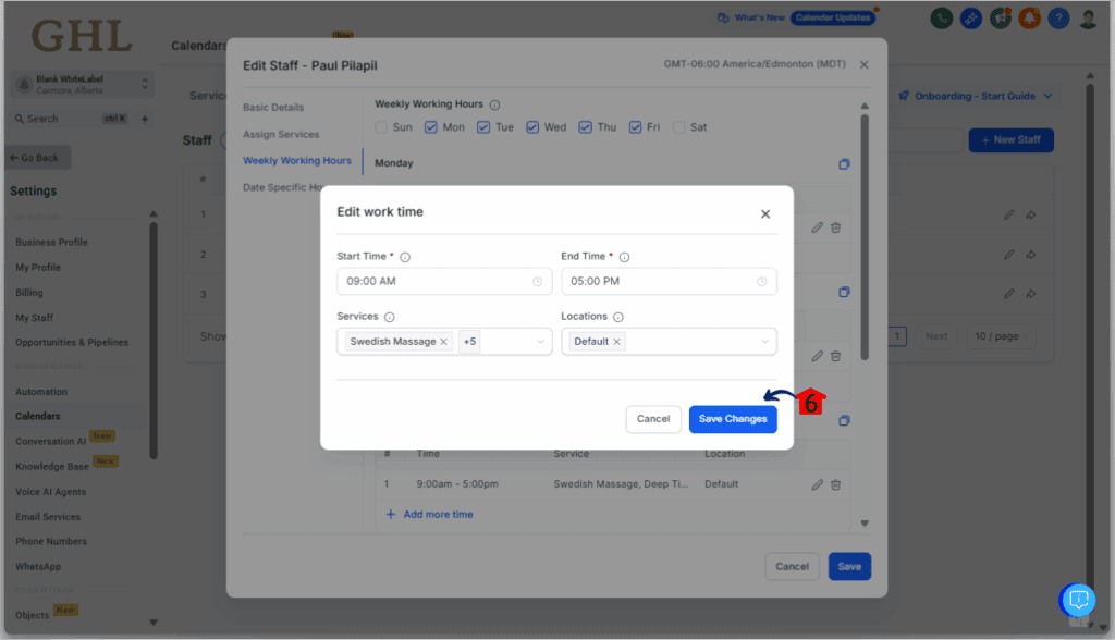 ghl-service-booking-calendar-14 Service Booking Caledar GHL - Edit the Availability of Assigned Staff