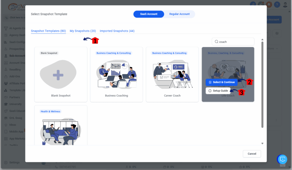ghl-sub-account-setup-2 Sub-Account Setup - Choose Your Sub-account Template