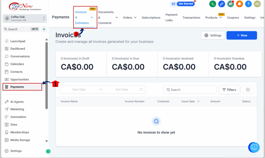 accurate tax rates
- Create a New Invoice or Estimate