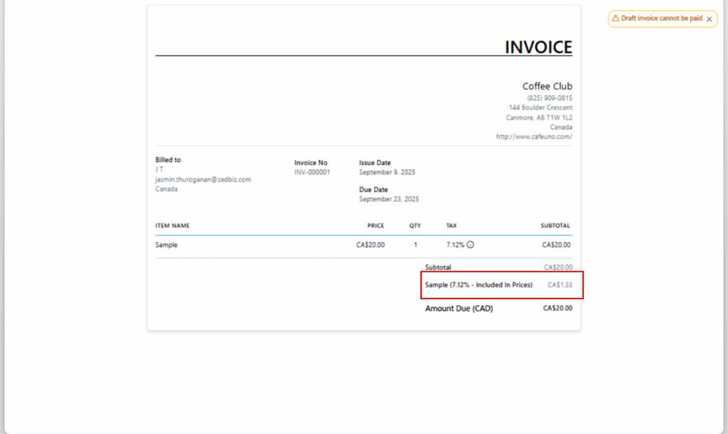 GoHighLevel accurate tax rates
- Preview and send – the UI