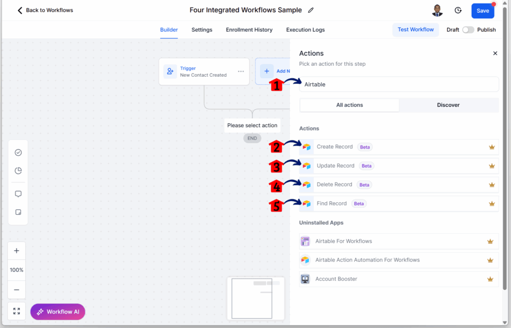 main-guide-airtable-clickup-google-contacts-notion-elements-database-triggers Workflow automation tools - Add Airtable Actions