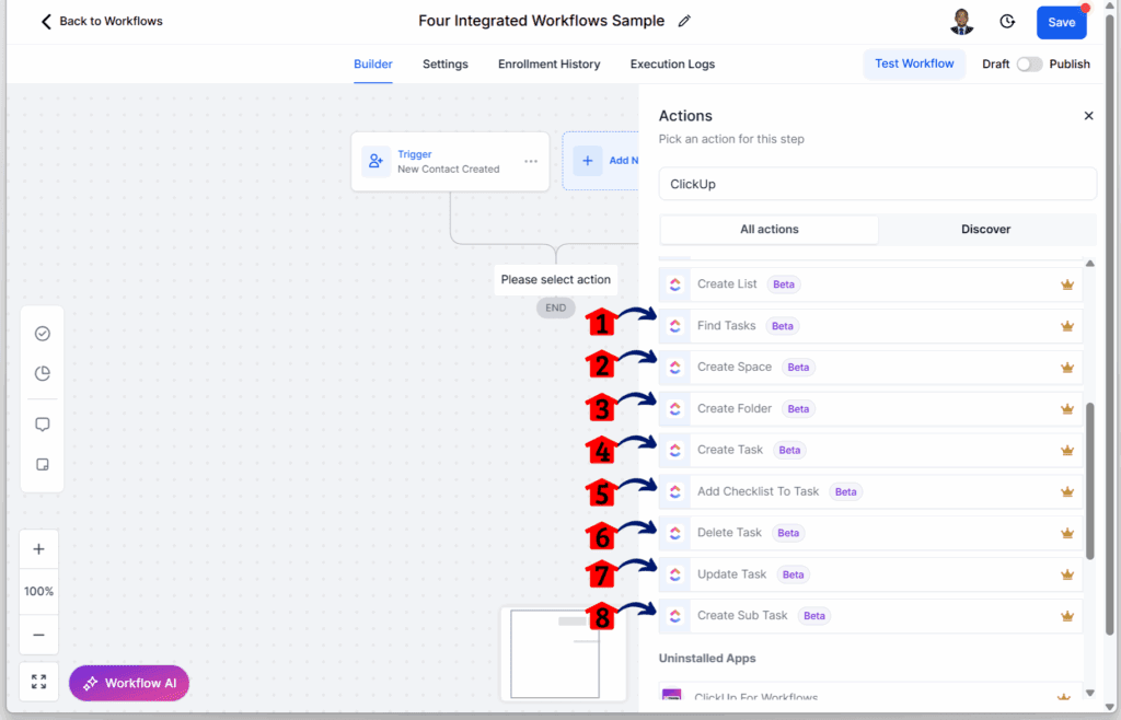 main-guide-airtable-clickup-google-contacts-notion-elements-projects GHL workflow automation tools - Add More ClickUp Actions