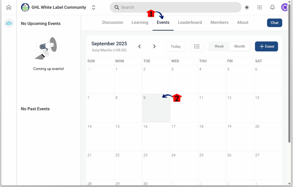 main-guide-create-manage-community-events GHL Online Community Management – Review Scheduled Events