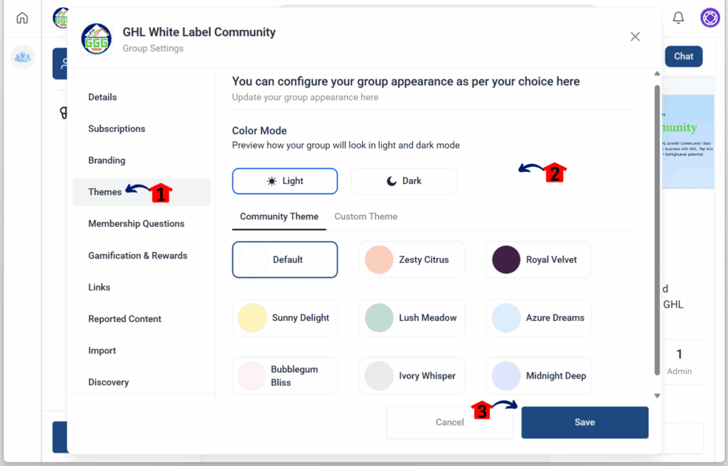 main-guide-create-manage-community-themes GHL Online Community Management – Configure Themes